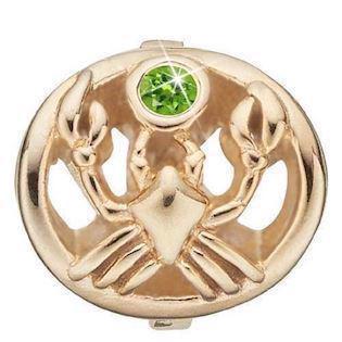 Christina Collect silver plated Cancer Zodiac with green stone (21 Jun - 22 Jul)